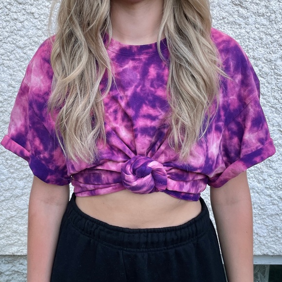 Purple Tie Dye T Shirts NWT - Picture 3 of 6